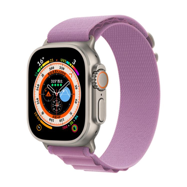 For Apple Watch 46mm / 49mm / 45mm / 44mm Kalebol Aline Nylon Loop Watch Band(Light Purple) by Kalebol