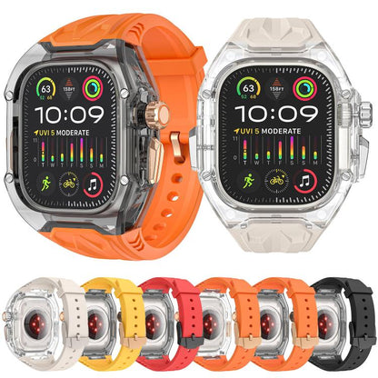 For Apple Watch Ultra 2 / 1 49mm Kalebol Glacier Integrated Transparent Silicone Strap(Starlight Transparent) by Kalebol