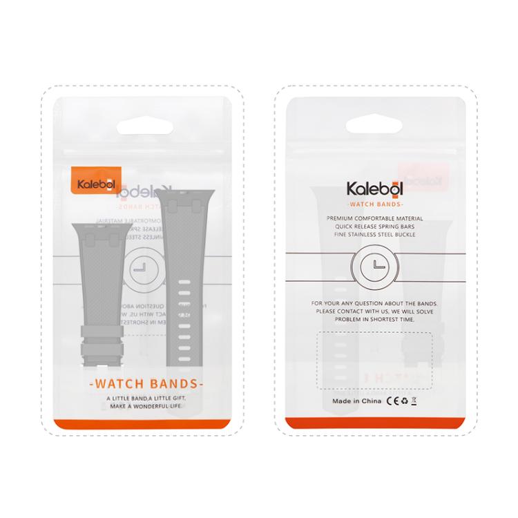 For Apple Watch 46mm / 49mm / 45mm / 44mm Kalebol Farmhouse Oak Silicone Strap(Orange + Grey) by Kalebol