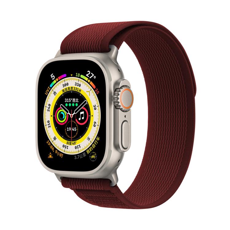 For Apple Watch 46mm / 49mm / 45mm / 44mm Kalebol Wild Track Loop Nylon Watch Band(Wine Red) by Kalebol