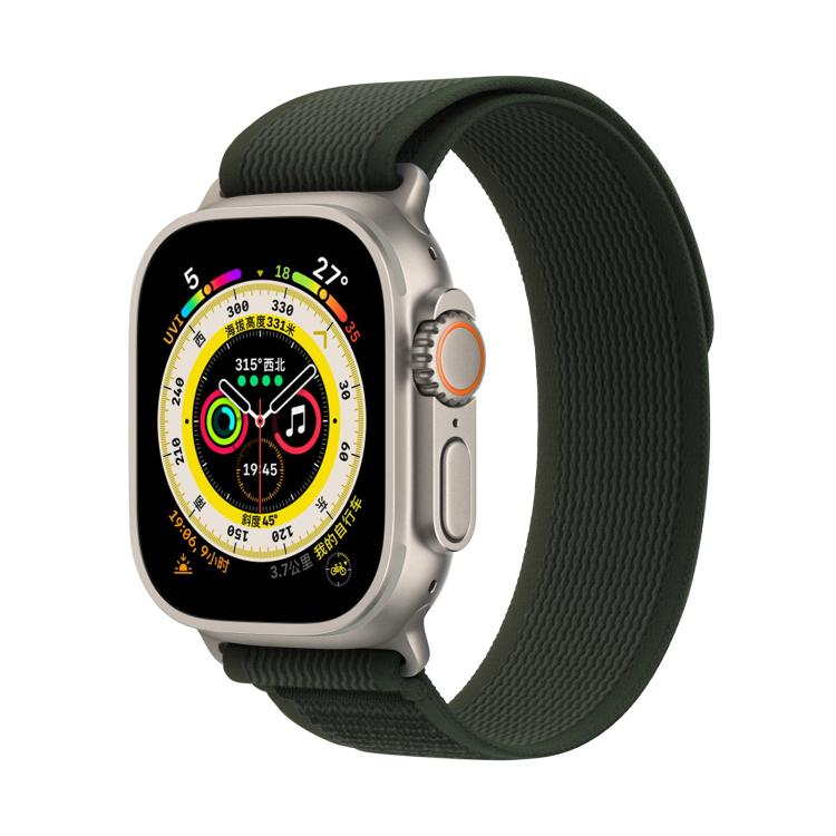 For Apple Watch 46mm / 49mm / 45mm / 44mm Kalebol Wild Track Loop Nylon Watch Band(Army Green) by Kalebol