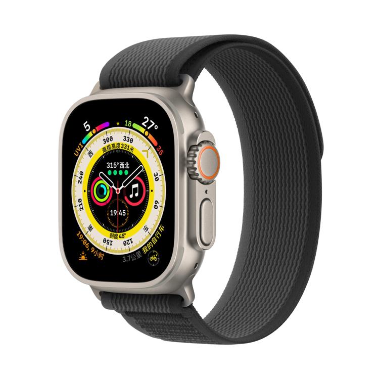 For Apple Watch 42mm / 41mm / 40mm / 38mm Kalebol Wild Track Loop Nylon Watch Band(Black+Grey) by Kalebol
