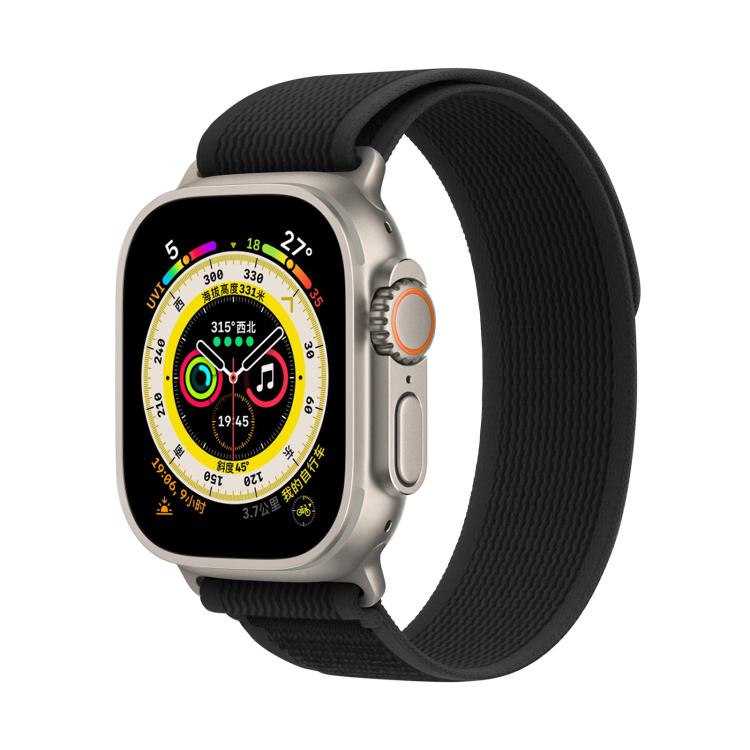 For Apple Watch 42mm / 41mm / 40mm / 38mm Kalebol Wild Track Loop Nylon Watch Band(Dark Black) by Kalebol