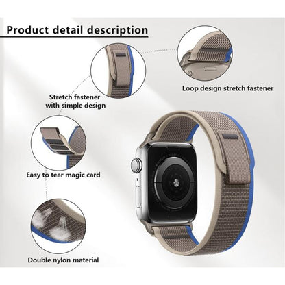 For Apple Watch 46mm / 49mm / 45mm / 44mm Kalebol Wild Track Loop Nylon Watch Band(Red+Grey) by Kalebol