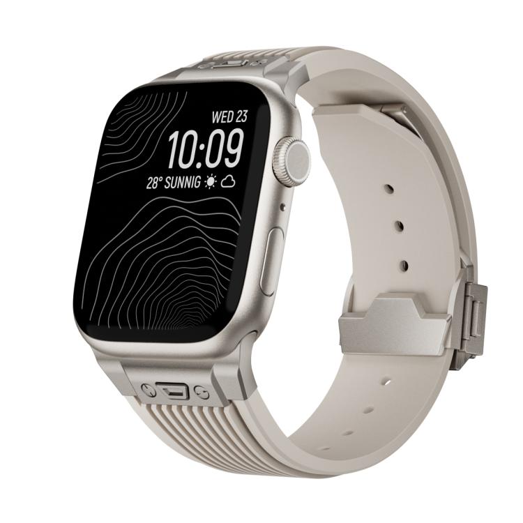 For Apple Watch 46mm / 49mm / 45mm / 44mm Kalebol High Elasticity L-shaped Nail Silicone Strap(Starlight) by Kalebol