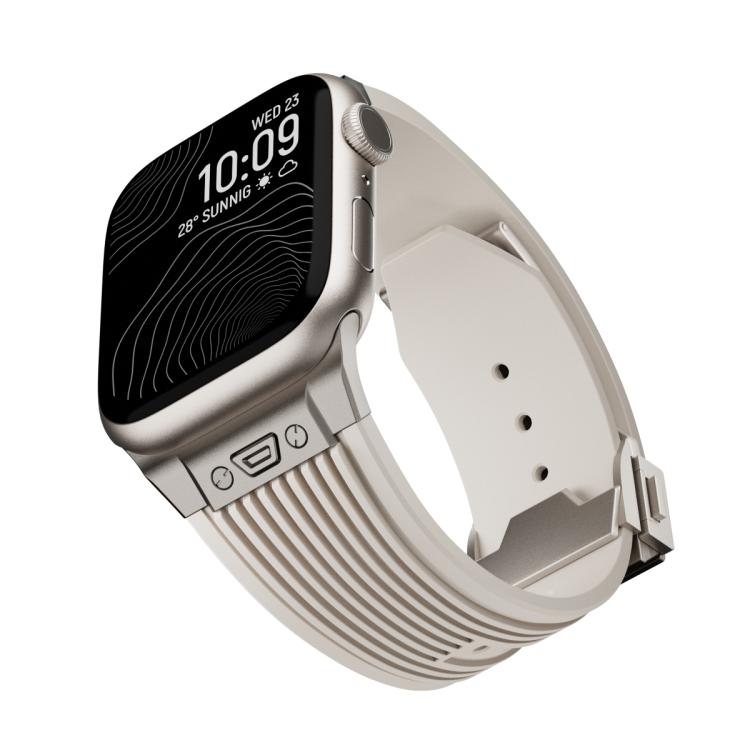 For Apple Watch 46mm / 49mm / 45mm / 44mm Kalebol High Elasticity L-shaped Nail Silicone Strap(Starlight) by Kalebol