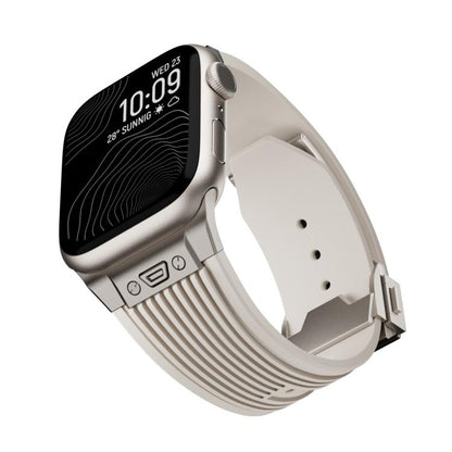 For Apple Watch 46mm / 49mm / 45mm / 44mm Kalebol High Elasticity L-shaped Nail Silicone Strap(Starlight) by Kalebol