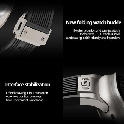 For Apple Watch 46mm / 49mm / 45mm / 44mm Kalebol High Elasticity L-shaped Nail Silicone Strap(White) by Kalebol