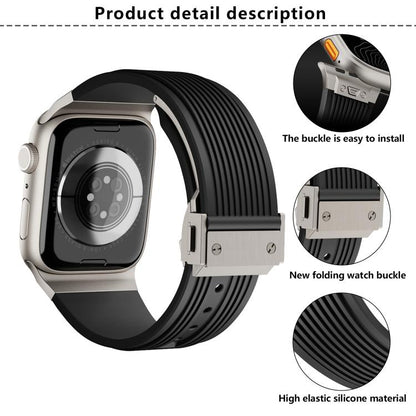 For Apple Watch 46mm / 49mm / 45mm / 44mm Kalebol High Elasticity L-shaped Nail Silicone Strap(Starlight) by Kalebol