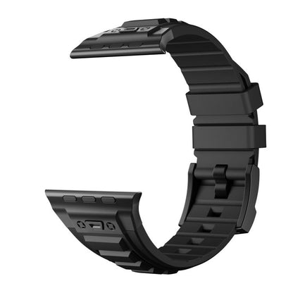 For Apple Watch 46mm / 49mm / 45mm / 44mm Kalebol High Stretch Silicone Armor Watch Band(Black) by Kalebol