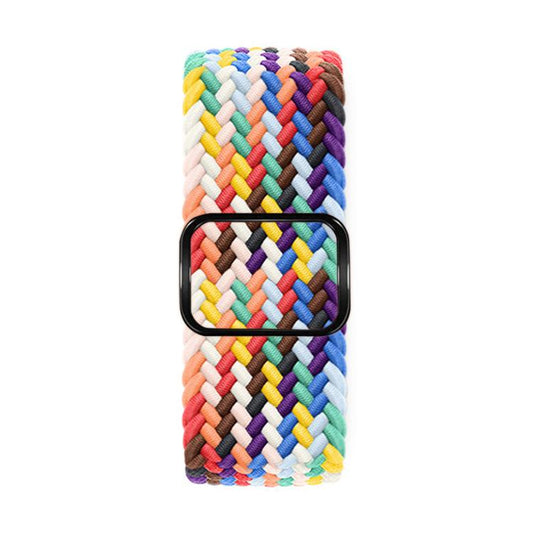 For Apple Watch 46mm / 49mm / 45mm / 44mm Kalebol Eight Buckle Nylon Braided Watch Band(Rainbow) by Kalebol