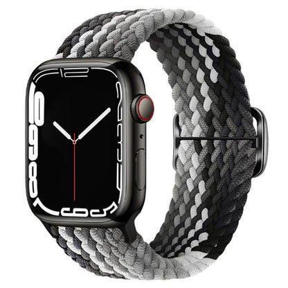 For Apple Watch 46mm / 49mm / 45mm / 44mm Kalebol Eight Buckle Nylon Braided Watch Band(Chocolate) by Kalebol