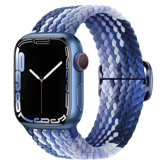For Apple Watch 46mm / 49mm / 45mm / 44mm Kalebol Eight Buckle Nylon Braided Watch Band(Blueberry) by Kalebol