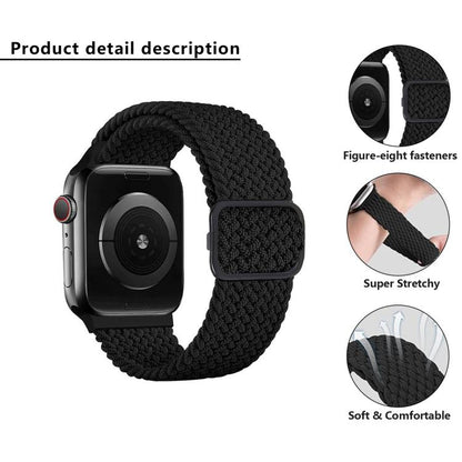 For Apple Watch 46mm / 49mm / 45mm / 44mm Kalebol Eight Buckle Nylon Braided Watch Band(Grape Purple) by Kalebol