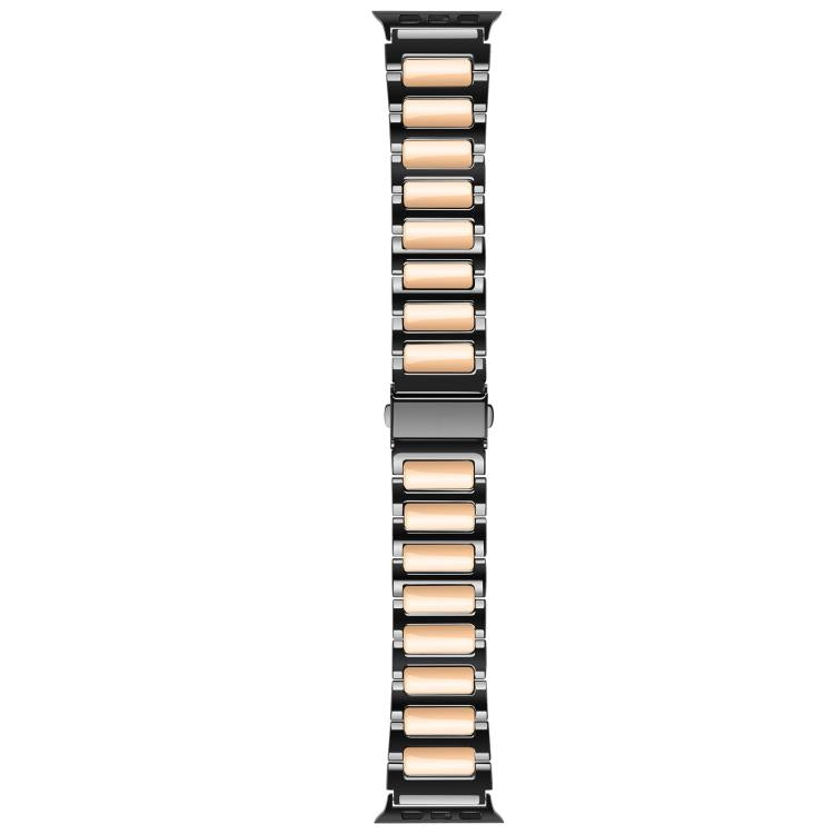 For Apple Watch 46mm / 49mm / 45mm / 44mm Kalebol Tooling Metal Zinc Alloy Watch Band(Black Rose Gold) by Kalebol