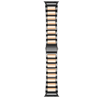 For Apple Watch 46mm / 49mm / 45mm / 44mm Kalebol Tooling Metal Zinc Alloy Watch Band(Black Rose Gold) by Kalebol