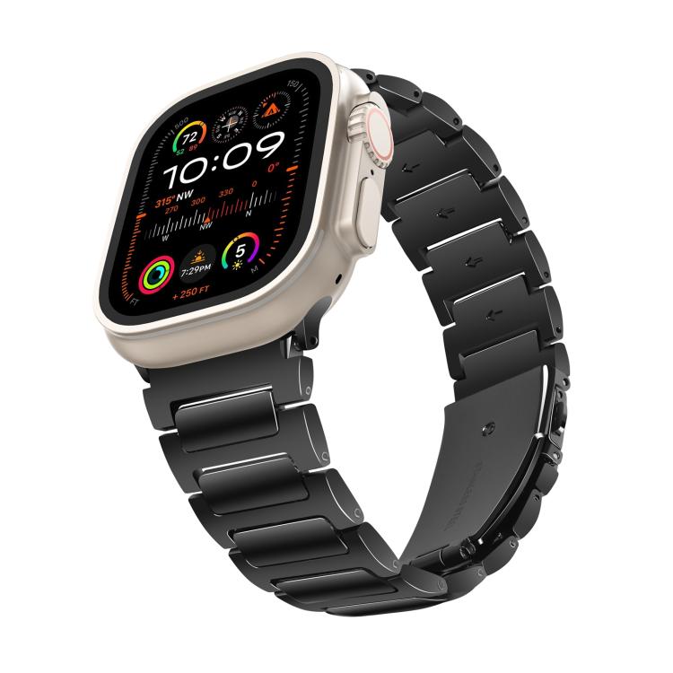 For Apple Watch 46mm / 49mm / 45mm / 44mm Kalebol Tooling Metal Zinc Alloy Watch Band(Black) by Kalebol