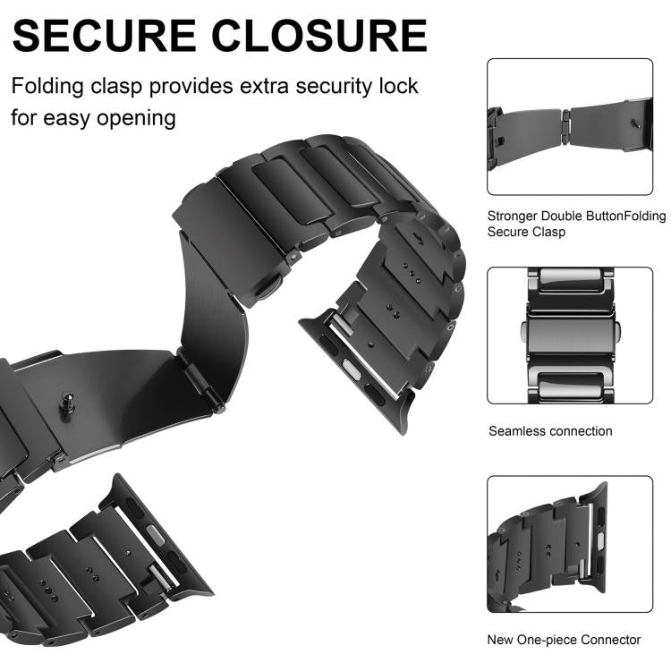 For Apple Watch 46mm / 49mm / 45mm / 44mm Kalebol Tooling Metal Zinc Alloy Watch Band(Black) by Kalebol