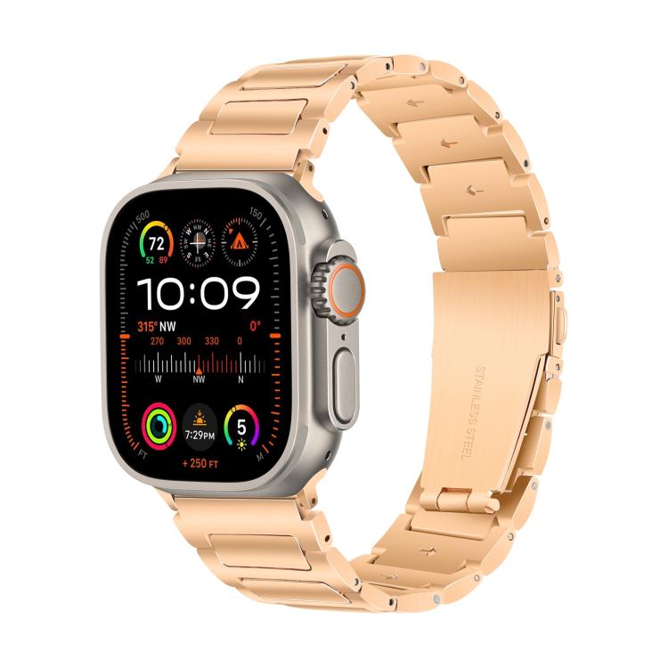 For Apple Watch 46mm / 49mm / 45mm / 44mm Kalebol Tooling Metal Zinc Alloy Watch Band(Rose Gold) by Kalebol