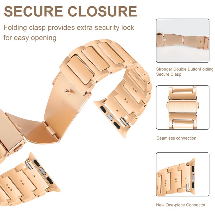 For Apple Watch 46mm / 49mm / 45mm / 44mm Kalebol Tooling Metal Zinc Alloy Watch Band(Rose Gold) by Kalebol