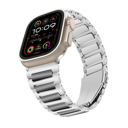 For Apple Watch 46mm / 49mm / 45mm / 44mm Kalebol Tooling Metal Zinc Alloy Watch Band(Silver Black) by Kalebol