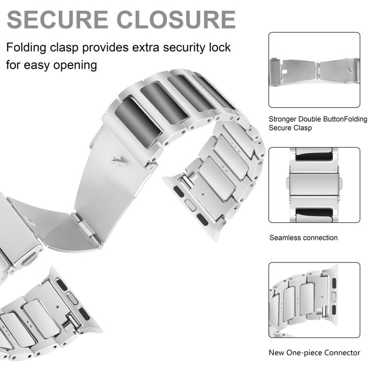 For Apple Watch 46mm / 49mm / 45mm / 44mm Kalebol Tooling Metal Zinc Alloy Watch Band(Silver Black) by Kalebol