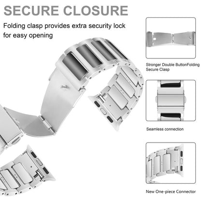 For Apple Watch 46mm / 49mm / 45mm / 44mm Kalebol Tooling Metal Zinc Alloy Watch Band(Silver Black) by Kalebol