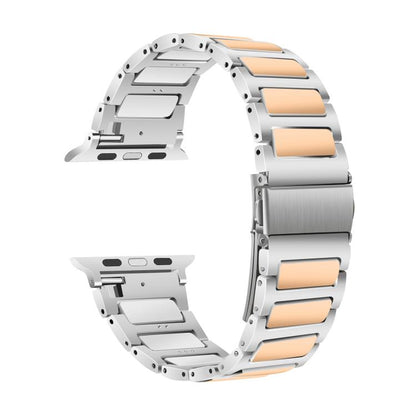 For Apple Watch 46mm / 49mm / 45mm / 44mm Kalebol Tooling Metal Zinc Alloy Watch Band(Silver Rose Gold) by Kalebol