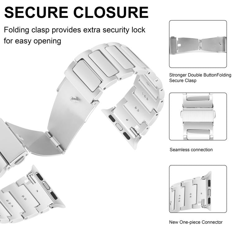 For Apple Watch 46mm / 49mm / 45mm / 44mm Kalebol Tooling Metal Zinc Alloy Watch Band(Silver) by Kalebol