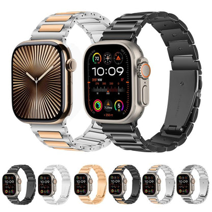 For Apple Watch 46mm / 49mm / 45mm / 44mm Kalebol Tooling Metal Zinc Alloy Watch Band(Black Rose Gold) by Kalebol