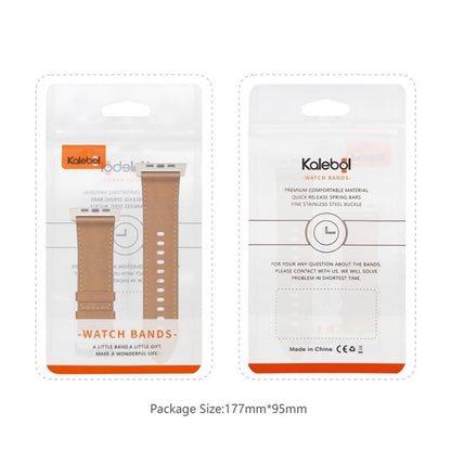 For Apple Watch 46mm / 49mm / 45mm / 44mm Kalebol Genuine Leather Watch Band(Black) by Kalebol