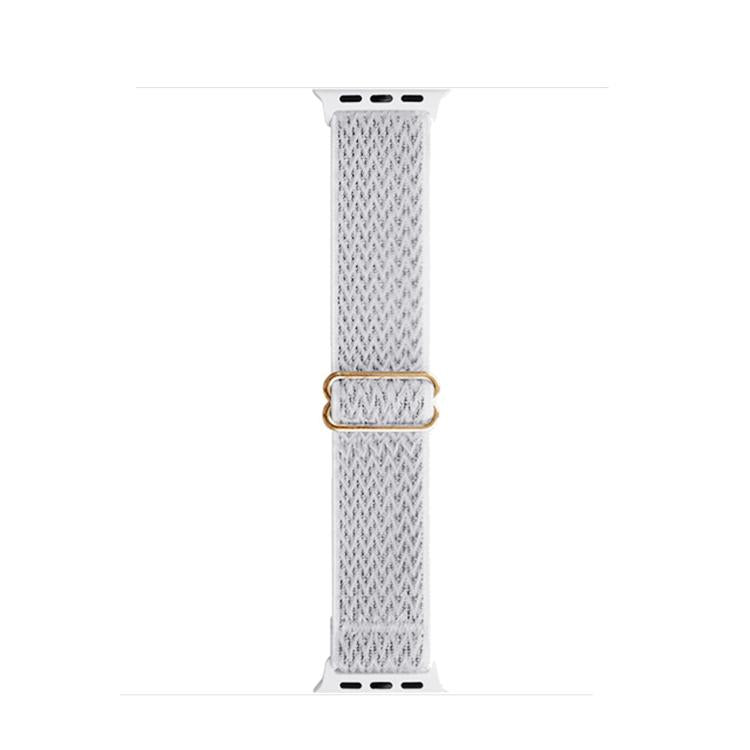 For Apple Watch 46mm / 49mm / 45mm / 44mm Kalebol Eight Buckle Wavy Braided Nylon Watch Band(White) by Kalebol