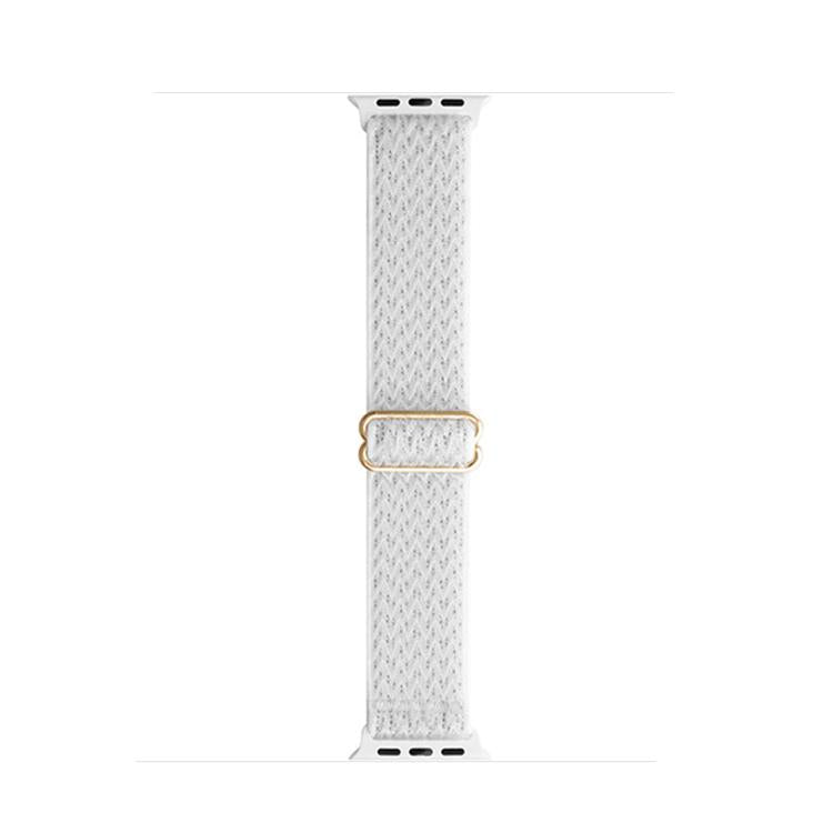 For Apple Watch 46mm / 49mm / 45mm / 44mm Kalebol Eight Buckle Wavy Braided Nylon Watch Band(Bright White) by Kalebol