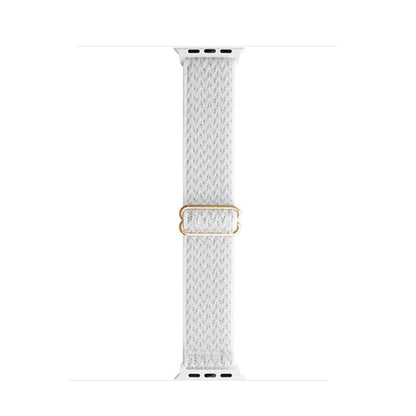 For Apple Watch 46mm / 49mm / 45mm / 44mm Kalebol Eight Buckle Wavy Braided Nylon Watch Band(Bright White) by Kalebol