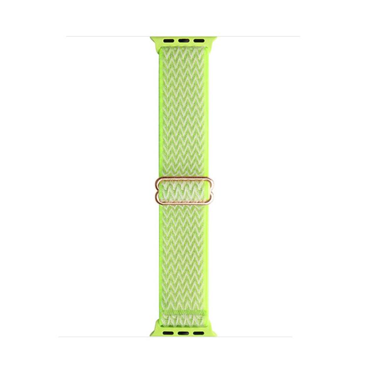 For Apple Watch 46mm / 49mm / 45mm / 44mm Kalebol Eight Buckle Wavy Braided Nylon Watch Band(Bright Green) by Kalebol