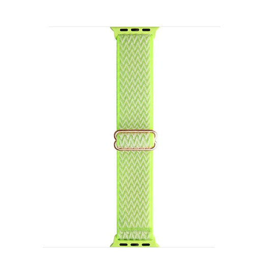 For Apple Watch 46mm / 49mm / 45mm / 44mm Kalebol Eight Buckle Wavy Braided Nylon Watch Band(Bright Green) by Kalebol