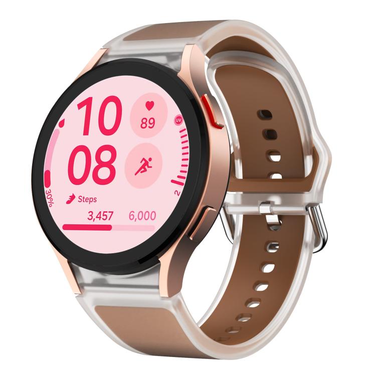 For Samsung Galaxy Watch 7 / 6 / 5 / 4 Kalebol Glacier Transparent Silicone Watch Band(Dark Brown) by Kalebol