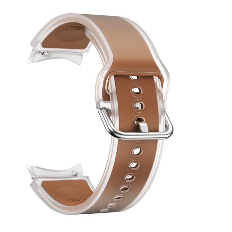 For Samsung Galaxy Watch 7 / 6 / 5 / 4 Kalebol Glacier Transparent Silicone Watch Band(Dark Brown) by Kalebol