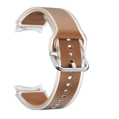 For Samsung Galaxy Watch 7 / 6 / 5 / 4 Kalebol Glacier Transparent Silicone Watch Band(Dark Brown) by Kalebol