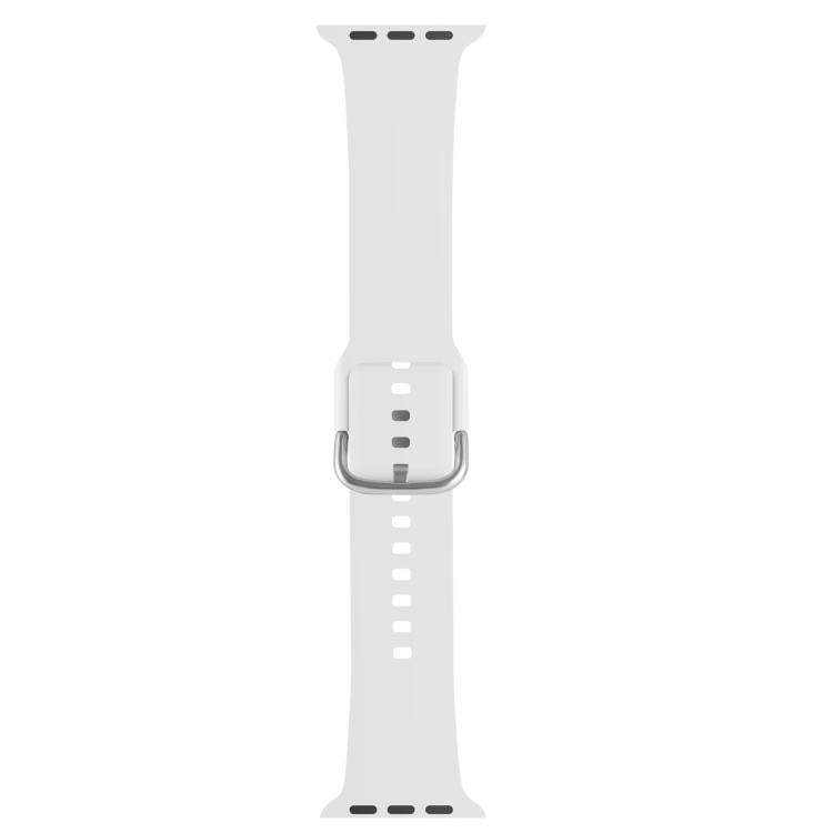 For Apple Watch 46mm / 49mm / 45mm / 44mm Kalebol Metal Pin Buckle Silicone Watch Band(White) by Kalebol