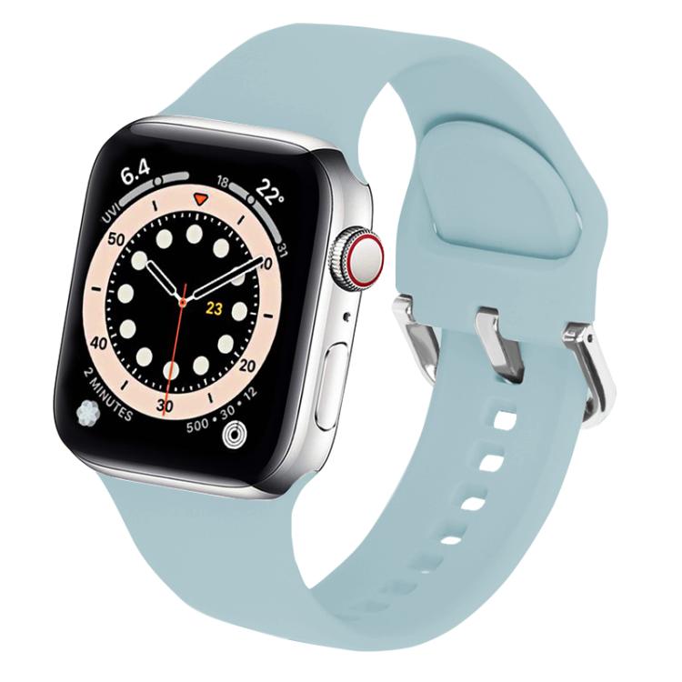 For Apple Watch 46mm / 49mm / 45mm / 44mm Kalebol Metal Pin Buckle Silicone Watch Band(Mint Green) by Kalebol