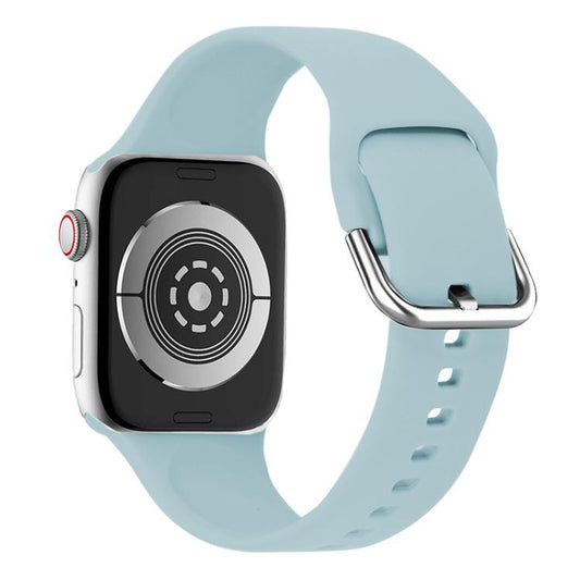 For Apple Watch 46mm / 49mm / 45mm / 44mm Kalebol Metal Pin Buckle Silicone Watch Band(Mint Green) by Kalebol