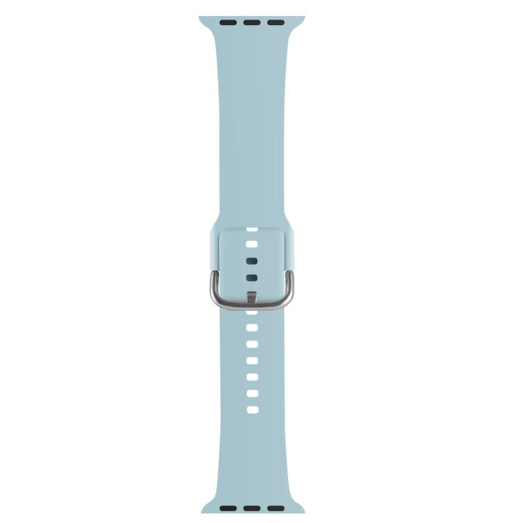 For Apple Watch 46mm / 49mm / 45mm / 44mm Kalebol Metal Pin Buckle Silicone Watch Band(Mint Green) by Kalebol