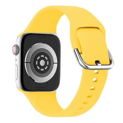 For Apple Watch 46mm / 49mm / 45mm / 44mm Kalebol Metal Pin Buckle Silicone Watch Band(Yellow) by Kalebol
