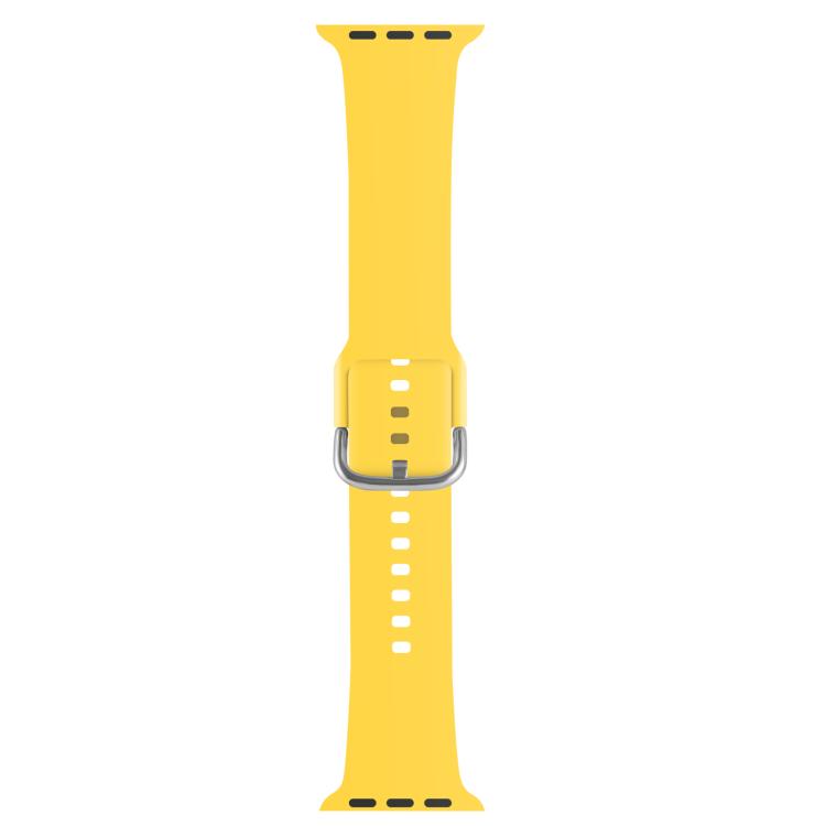 For Apple Watch 46mm / 49mm / 45mm / 44mm Kalebol Metal Pin Buckle Silicone Watch Band(Yellow) by Kalebol