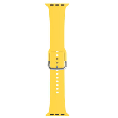 For Apple Watch 46mm / 49mm / 45mm / 44mm Kalebol Metal Pin Buckle Silicone Watch Band(Yellow) by Kalebol