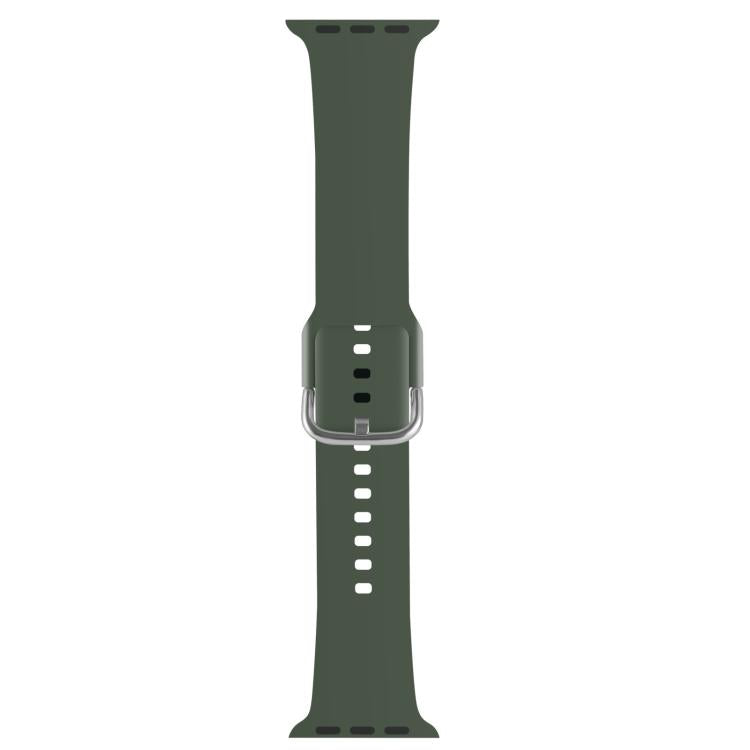For Apple Watch 46mm / 49mm / 45mm / 44mm Kalebol Metal Pin Buckle Silicone Watch Band(Army Green) by Kalebol