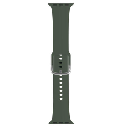 For Apple Watch 46mm / 49mm / 45mm / 44mm Kalebol Metal Pin Buckle Silicone Watch Band(Army Green) by Kalebol