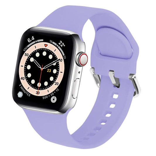 For Apple Watch 46mm / 49mm / 45mm / 44mm Kalebol Metal Pin Buckle Silicone Watch Band(Light Purple) by Kalebol