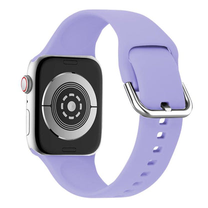 For Apple Watch 46mm / 49mm / 45mm / 44mm Kalebol Metal Pin Buckle Silicone Watch Band(Light Purple) by Kalebol